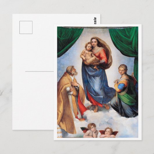 Sistine Madonna, Raphael Postkarte (Vorne/Hinten)
