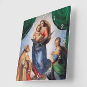 Sistine Madonna, Raphael Quadratische Wanduhr (Winkel)