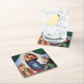 Sistine Madonna, Raphael Rechteckiger Pappuntersetzer (Vor Ort)