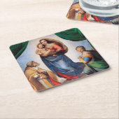 Sistine Madonna, Raphael Rechteckiger Pappuntersetzer (angewinkelt)