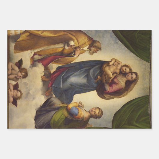 Sistine Madonna von Rapahel Geschenkpapier Set (Vorderseite)