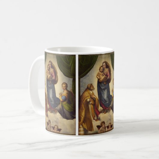 Sistine Madonna von Rapahel Kaffeetasse (Vorderseite Links)