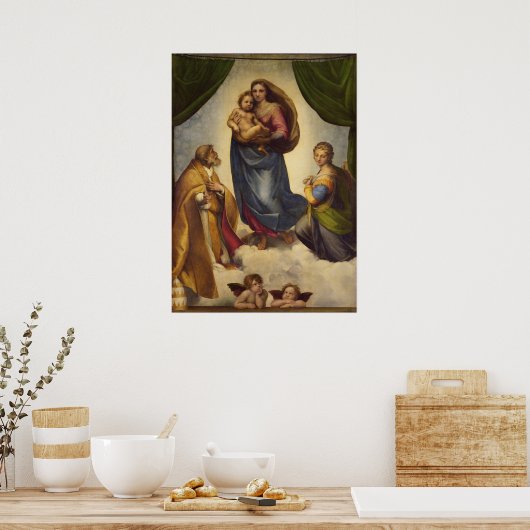 Sistine Madonna von Rapahel Poster (Küche)