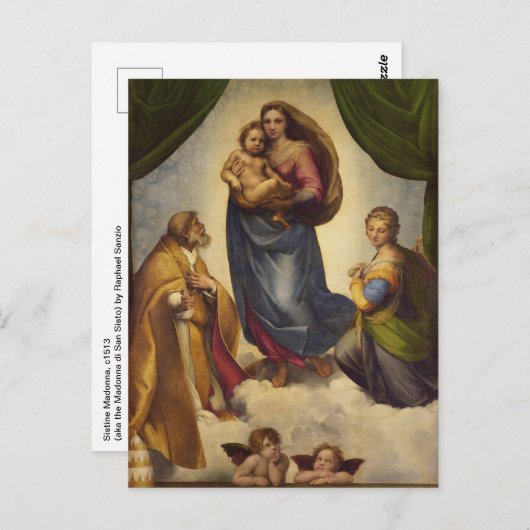 Sistine Madonna von Rapahel Postkarte (Vorne/Hinten)