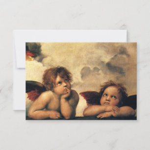 Sistinische Madonna Engel von Raphael Hochzeit RSVP Karte