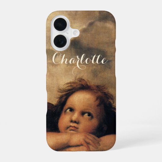 Sistinische Madonna Engel von Raphael Sanzio iPhone 16 Hülle (Rückseite)