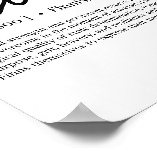 Sisu-Definition Poster (Ecke)