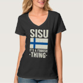 Sisu Es ist ein finnisches Thing Finnland Fiag Suo T-Shirt (Vorderseite)