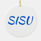 SISU Ornament (Runde; White; Finnish Ornament) (Hinten)