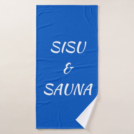 SISU & Sauna Finnisches Badetuch (blau) Badehandtuch (Badehandtuch)