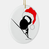 Sisyphus Kettlebell Frohe Weihnachten Keramik Ornament (Rechts)