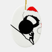 Sisyphus Kettlebell Frohe Weihnachten Keramikornament (Vorne)