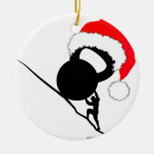 Sisyphus Kettlebell Frohe Weihnachten Keramikornament (Vorne)
