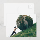 Sisyphus Rolling Boulder up Hill Postcard Postkarte (Vorne/Hinten)