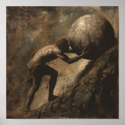 Sisyphus und sein Boulder Poster (Vorne)