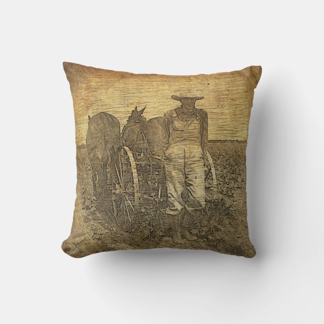 Sit a While Rustic pillow Kissen (Vorderseite)