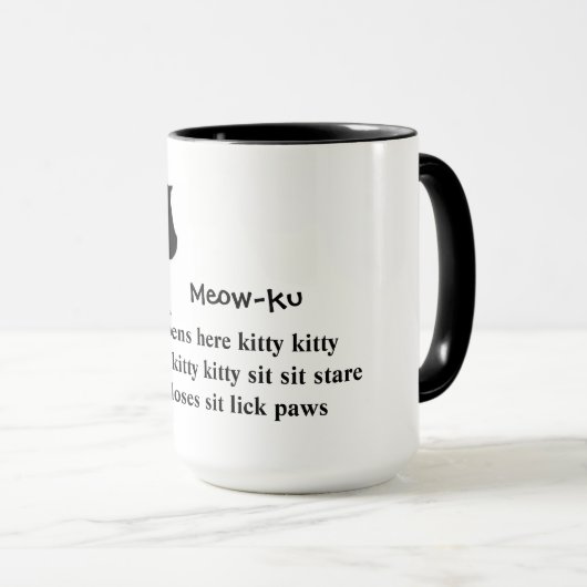 Sit and Stare: Meow-ku Cat Tasse (VorderseiteRechts)