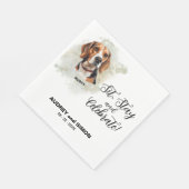 Sit, Bleibe & Celebrate Beagle Hochzeit Serviette (Ecke)