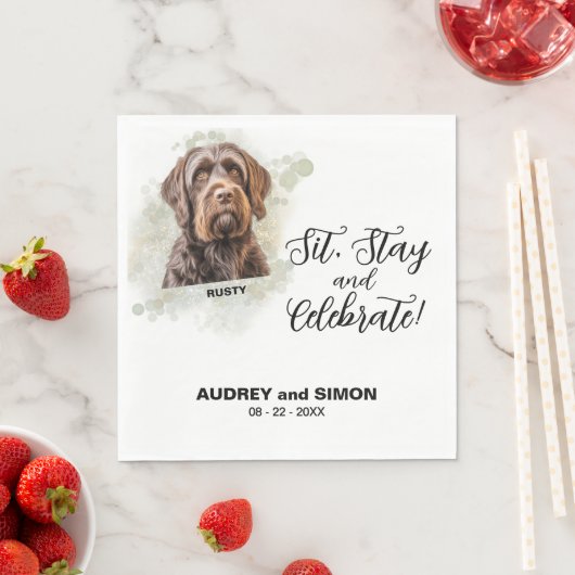 Sit, Bleibe & Celebrate Griffon Wedding Serviette (Beispiel)