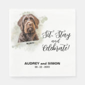 Sit, Bleibe & Celebrate Griffon Wedding Serviette (Vorderseite)