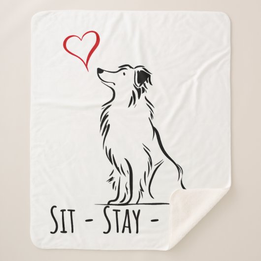 Sit-Bleibe-Liebe-Border-Collie Sherpadecke (Vorderseite)