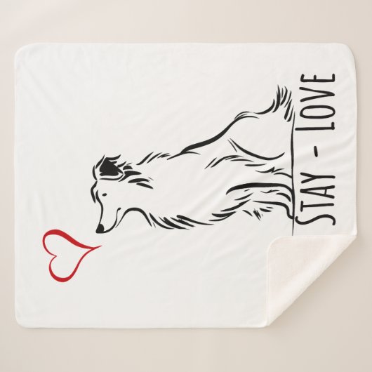 Sit-Bleibe-Liebe-Border-Collie Sherpadecke (Vorderseite (Horizontal))