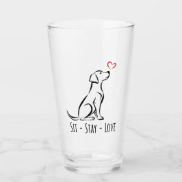 Sit-Bleibe-Liebe Labrador Glas