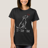 Sit-Bleibe-Liebe Labrador T-Shirt (Vorderseite)