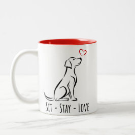 Sit-Bleibe-Liebe Labrador Zweifarbige Tasse