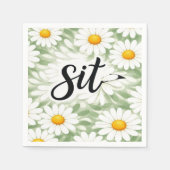 Sit Calligraphy Text On Daisy Abstract Serviette (Vorderseite)