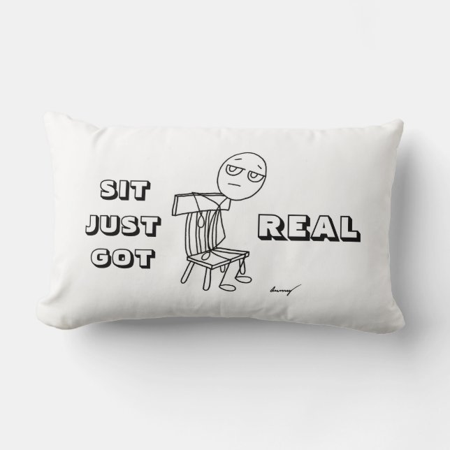 SIT NUR GOT REAL Lumbar Kissen (Vorderseite)