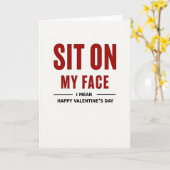 Sit On My Face Funny Valentines Card Karte (Gelbe Blume)