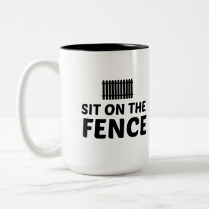 Sit on the fence zweifarbige tasse