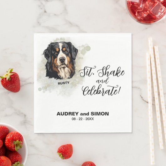 Sit, Shake & Celebrate Berner Hund Serviette (Beispiel)