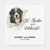 Sit, Shake & Celebrate Berner Hund Serviette (Vorderseite)