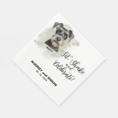 Sit, Shake & Celebrate Miniatur Schnauzer Hochzeit Serviette (Ecke)