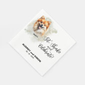 Sit, Shake & Celebrate Spitz Wedding Serviette (Ecke)