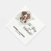 Sit, Stay & Celebrate German Wirehaired Pointer Serviette (Ecke)