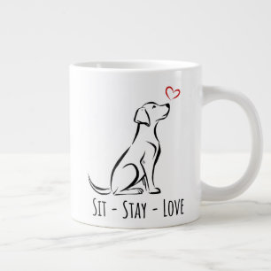 Sit-Stay-Love Labrador Jumbo-Tasse