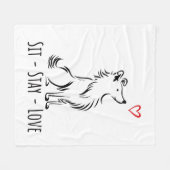 Sit-Stay-Love Sheltie Fleecedecke (Vorderseite (Horizontal))