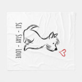 Sit-Stay-Love Westie Fleecedecke (Vorderseite (Horizontal))