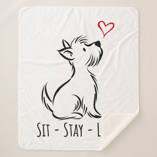 Sit-Stay-Love Westie Sherpadecke (Vorderseite)