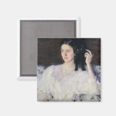 Sita und Sarita oder Young Girl mit einer Katze Magnet (Vorderseite/Rückseite)