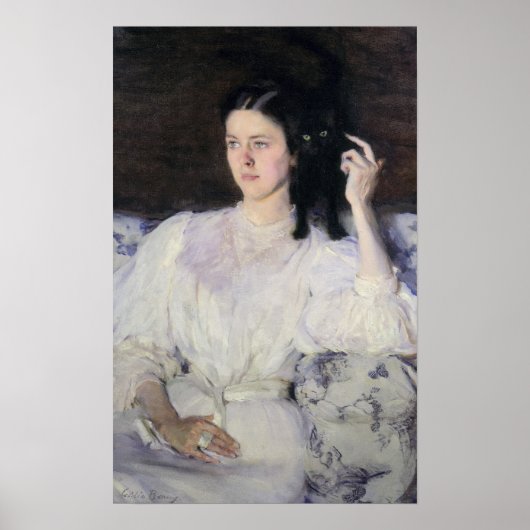 Sita und Sarita oder Young Girl mit einer Katze Poster (Vorne)