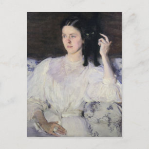 Sita und Sarita oder Young Girl mit einer Katze Postkarte