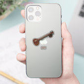 Sitar-Cartoon-Abbildung Aufkleber (Telefon)