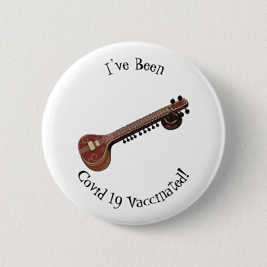 Sitar-Cartoon-Abbildung Button (Vorderseite)
