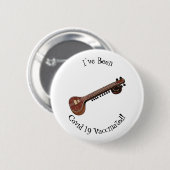 Sitar-Cartoon-Abbildung Button (Vorne & Hinten)