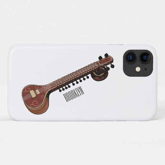 Sitar-Cartoon-Abbildung Case-Mate iPhone Hülle (Rückseite (Horizontal))