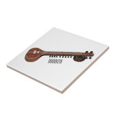 Sitar-Cartoon-Abbildung Fliese (Seite)